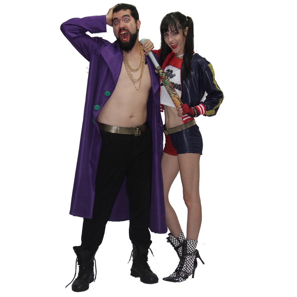 Fantasia Arlequina e Coringa  Fantasia coringa, Fantasias arlequina,  Fantasias engraçadas de casal