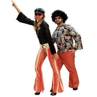 Anos 70 casal laranja