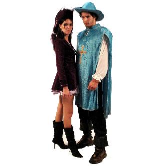 Mosqueteiros vinho e azul royal