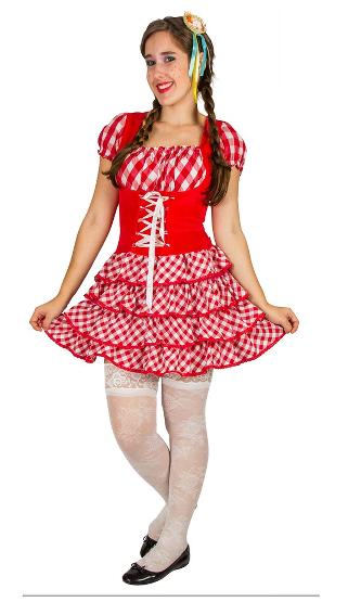 Caipira quadriculada vermelha