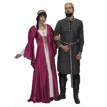 Rei e Rainha Medieval (Lilás e Cinza)